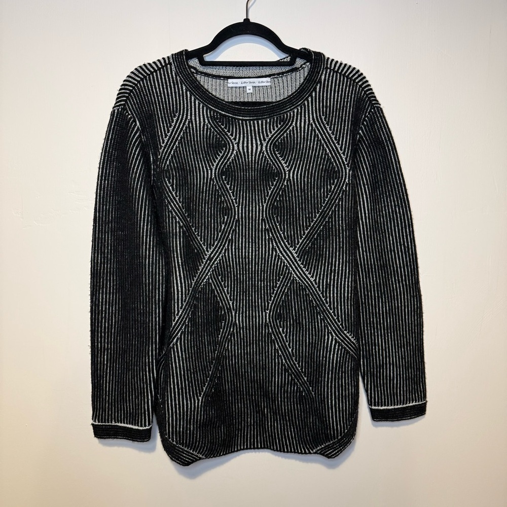 & OTHER STORIES Black & White Wool Crewneck Sweater M